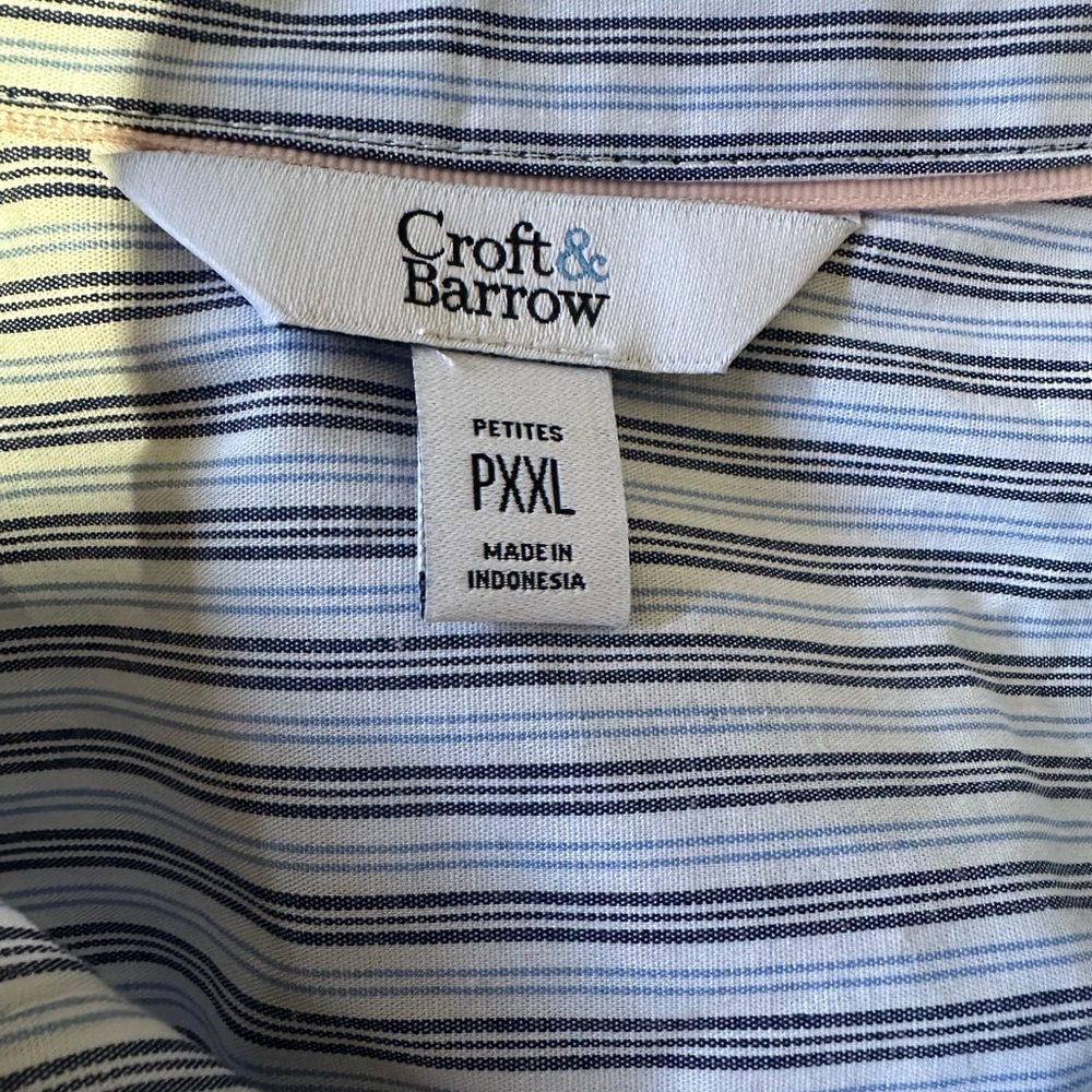NWT Croft & Barrow women’s blue striped button down shirt Sz PXXL - Picture 4 of 6